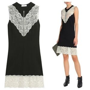 Sandro Black and White Lace Midi Dress